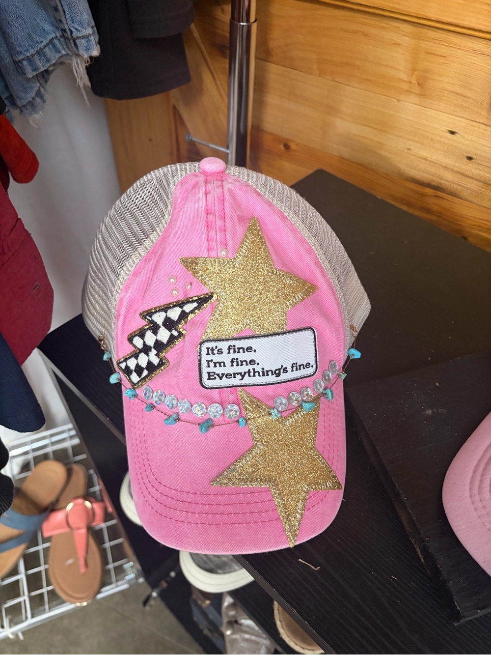 Pink Girls' Embellished Patch Baseball Cap